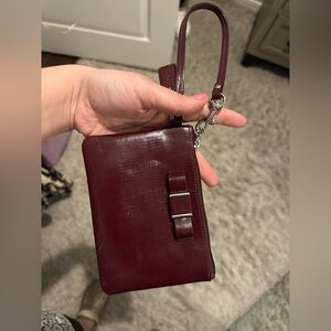 Elegant Burgundy Wristlet